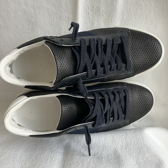 M.Gemi made in Italy black perforated sneaker leather upper & lining IT38/US7.5 - Picture 2 of 12